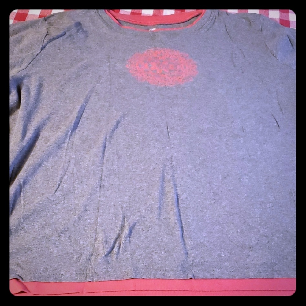 Women's pink and gray 1X/1XG long sleeve shirt
